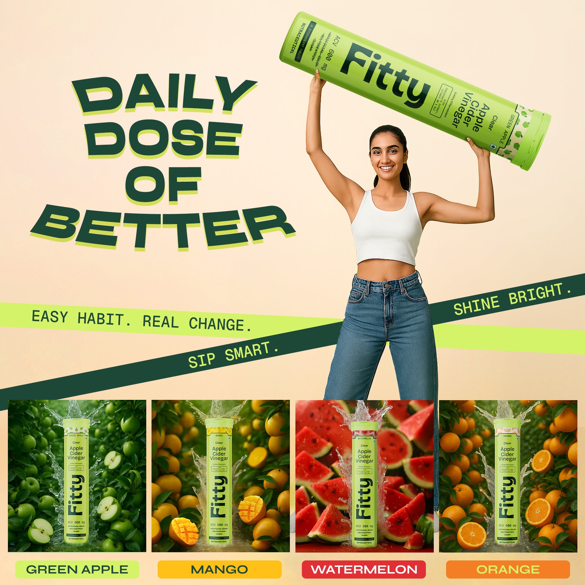 600mg Apple Cider Vinegar Fizz | Pack of 4