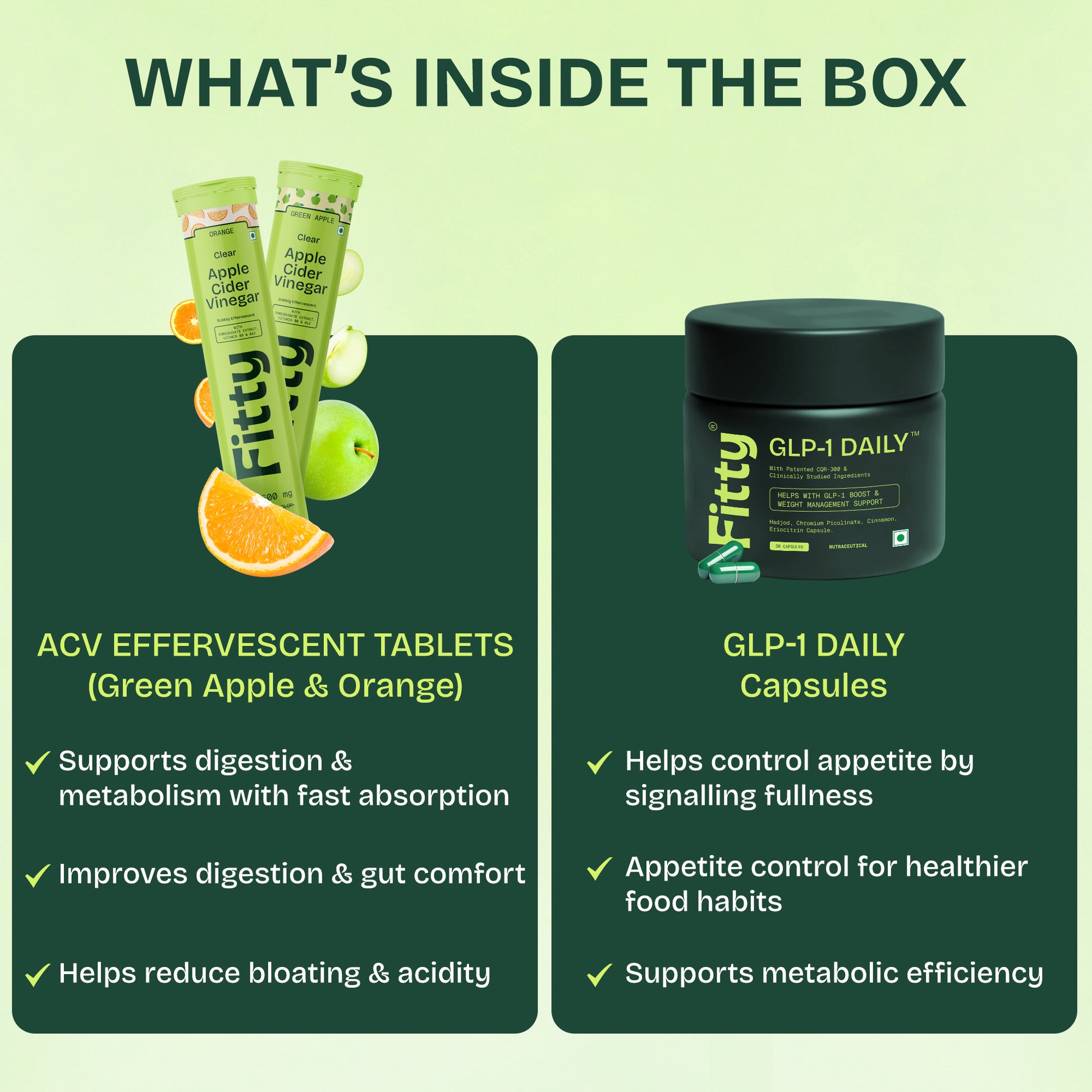 Fitty GLP plus ACV weight loss booster pack