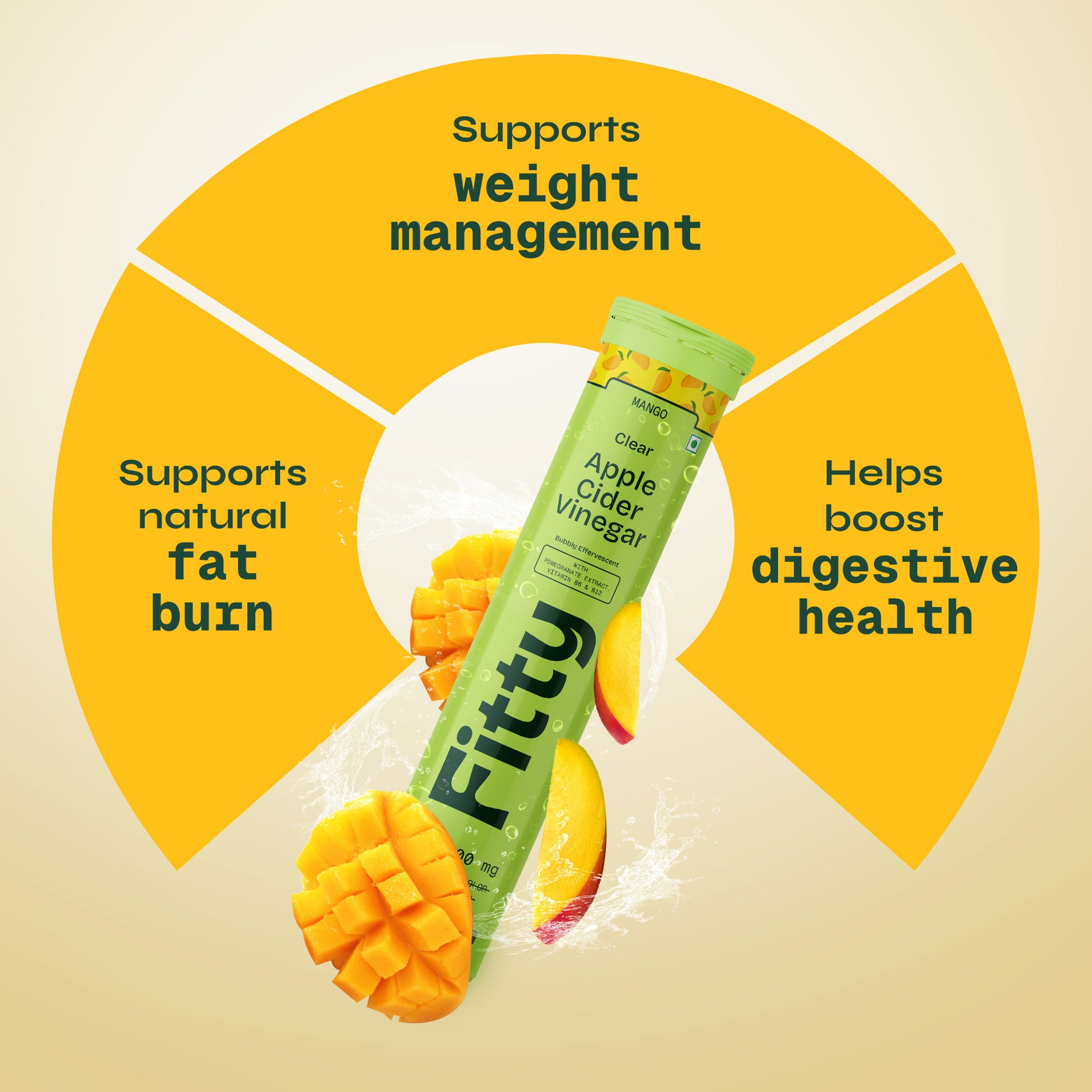 600mg Apple Cider Vinegar Fizz | Mango | Pack of 4