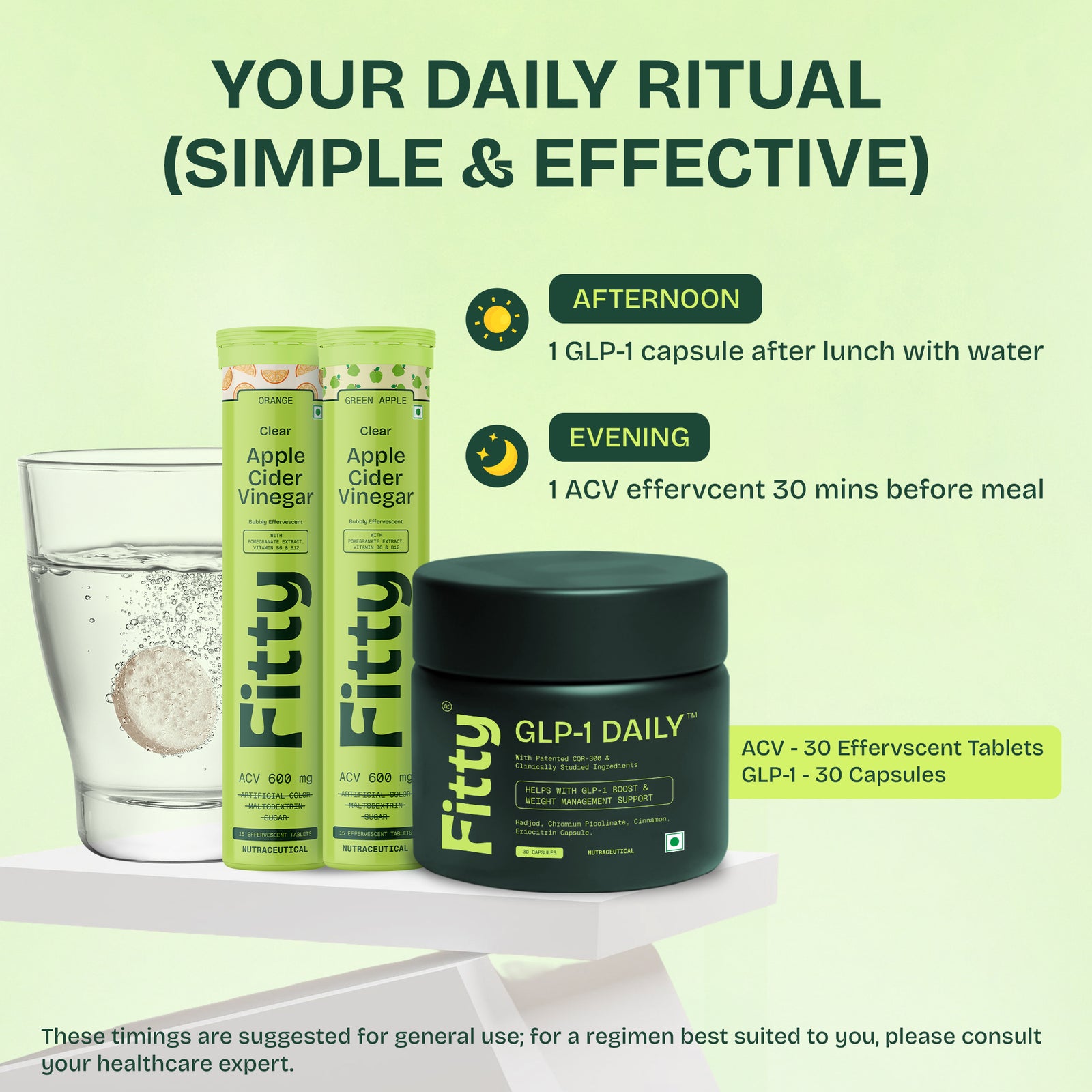 Fitty Appetite & Craving Control Combo (GLP-1 + ACV) | Celebrity-Inspired | FREE 30-Day Diet Plan