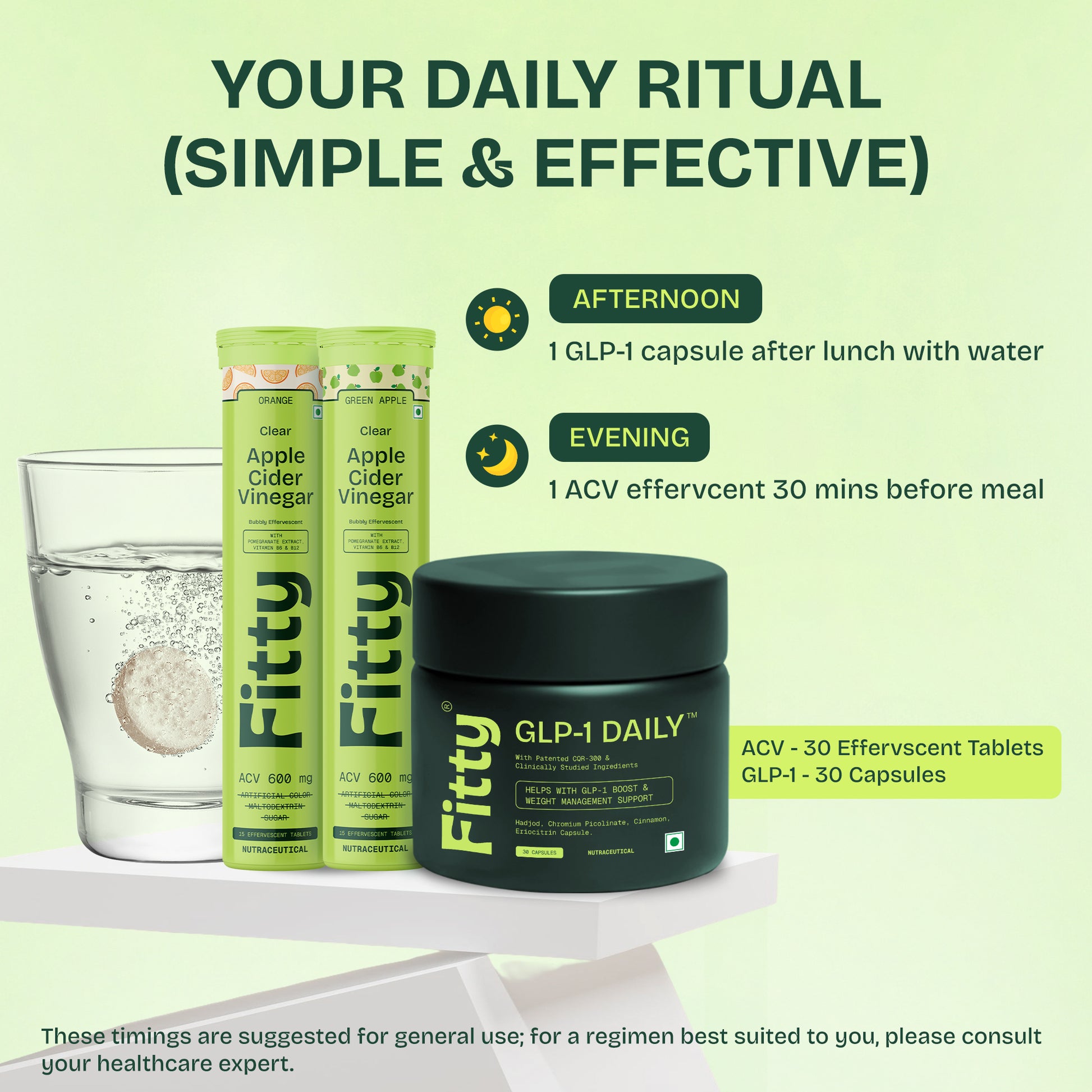 Fitty GLP plus ACV weight loss booster pack