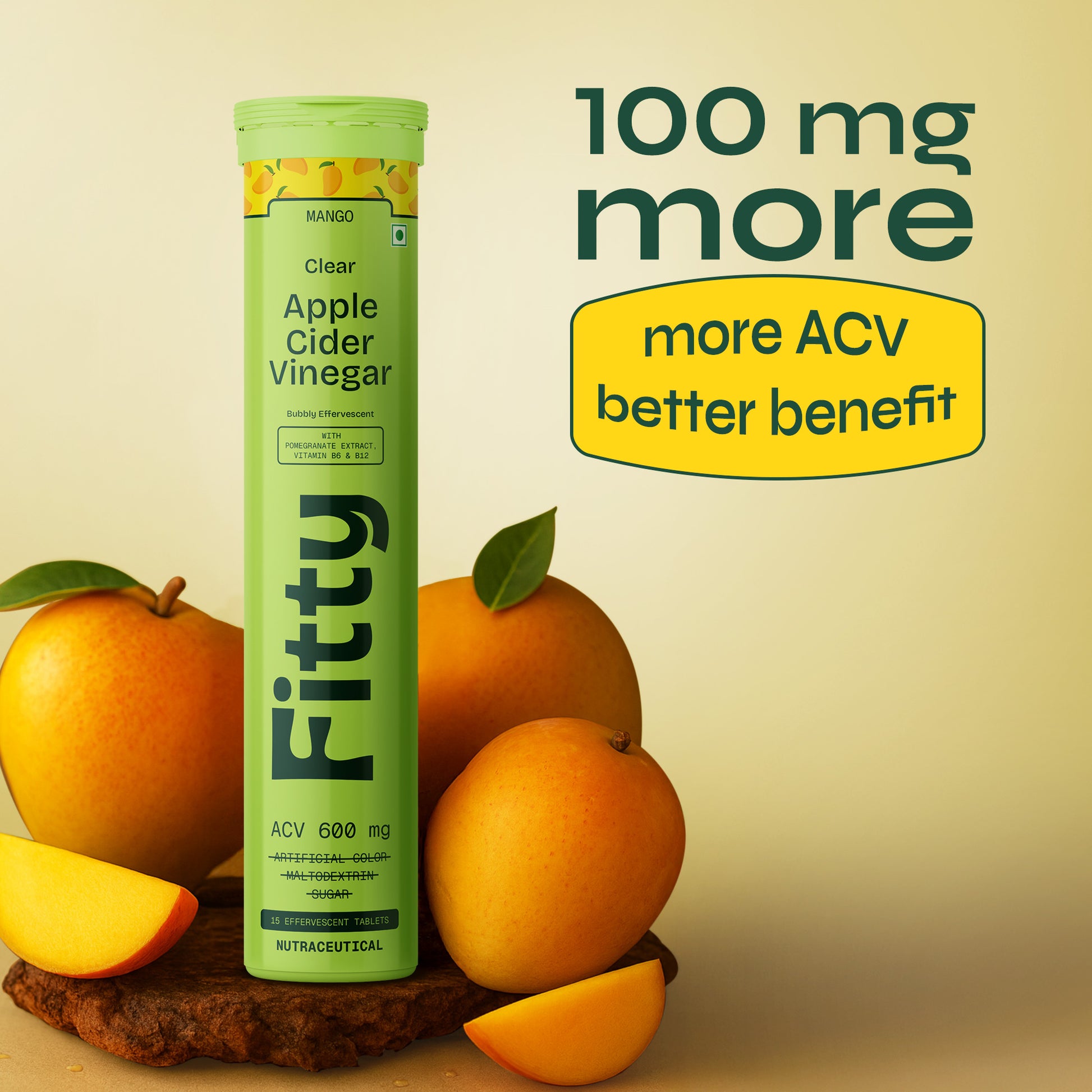 600mg Apple Cider Vinegar Fizz | Mango | Pack of 4