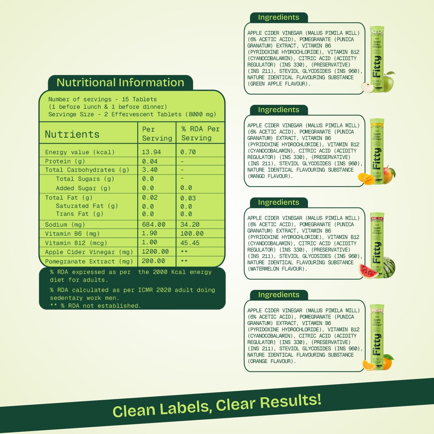 600mg Apple Cider Vinegar Fizz | Pack of 4