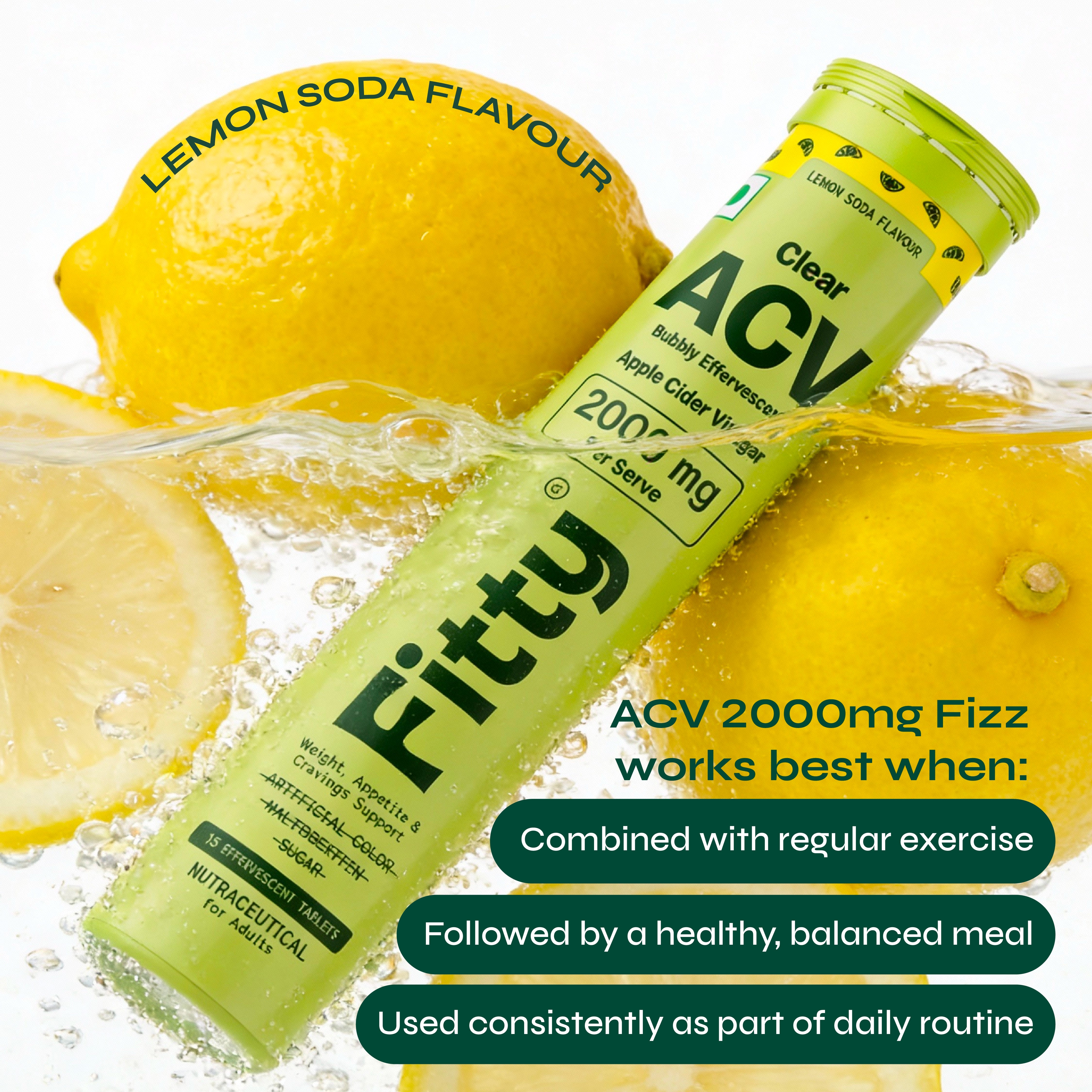 Image of 2000mg Apple Cider Vinegar Fizz | Pack of 4 | FREE 1-month Diet Plan