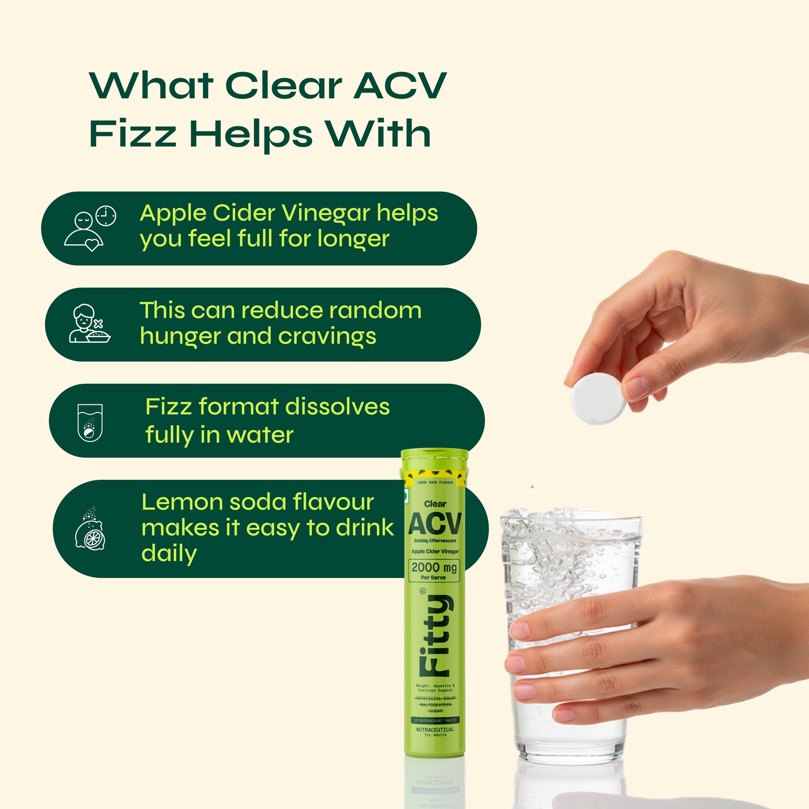 2000mg Apple Cider Vinegar Fizz | Pack of 4 | FREE 1-month Diet Plan
