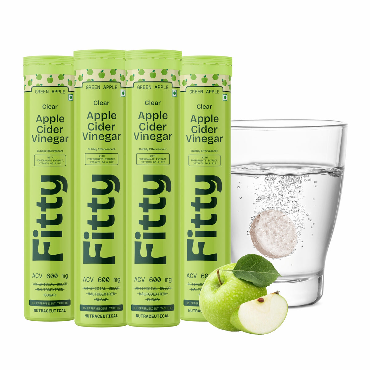 600mg Apple Cider Vinegar Fizz | Pack of 4 | FREE 1-month Diet Plan