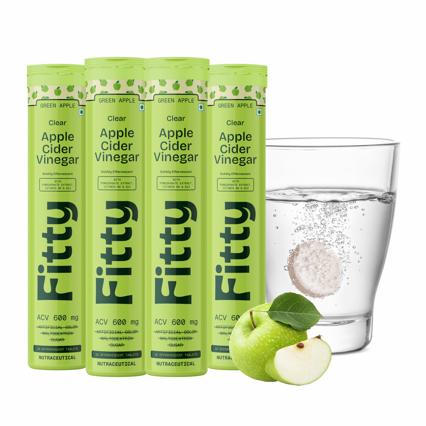 600mg Apple Cider Vinegar Fizz | Pack of 4 | FREE 1-month Diet Plan