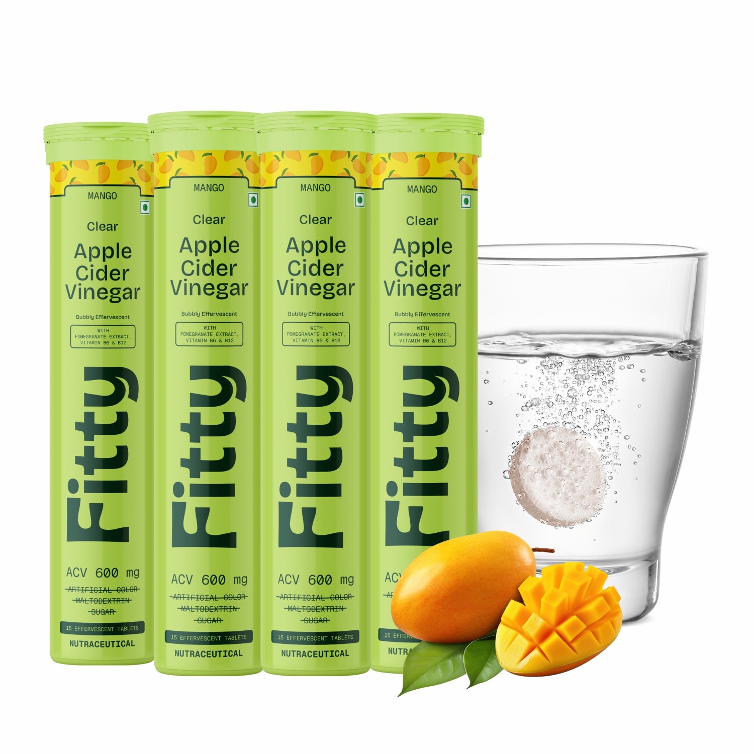 600mg Apple Cider Vinegar Fizz | Pack of 4 | FREE 1-month Diet Plan