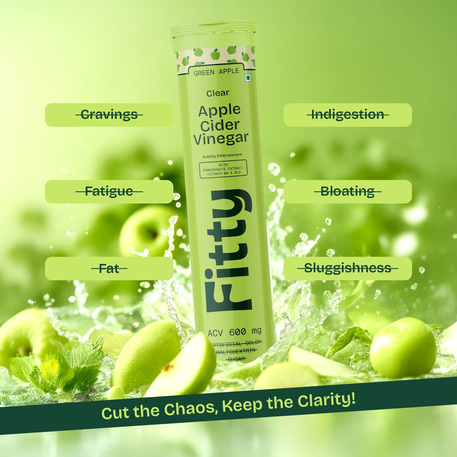 600mg Apple Cider Vinegar Fizz | Pack of 4 | FREE 1-month Diet Plan