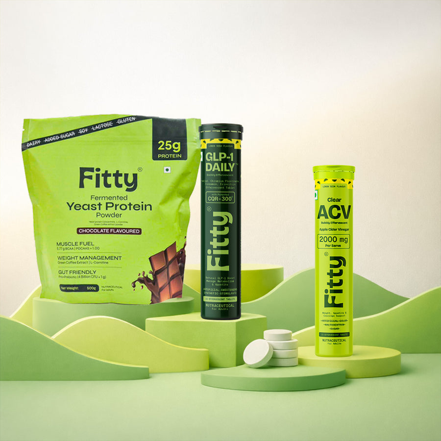 2000mg ACV Fizz + GLP-1 Fizz + 25g Fermented Protein | Complete Weight Loss Stack | FREE 1-Month Diet Plan