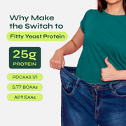 Fitty Fermented Yeast Protein Sachet for Weight Loss | 25g Protein | Pack of 7 | Chocolate (37g) | Free 1-Month Diet Plan
