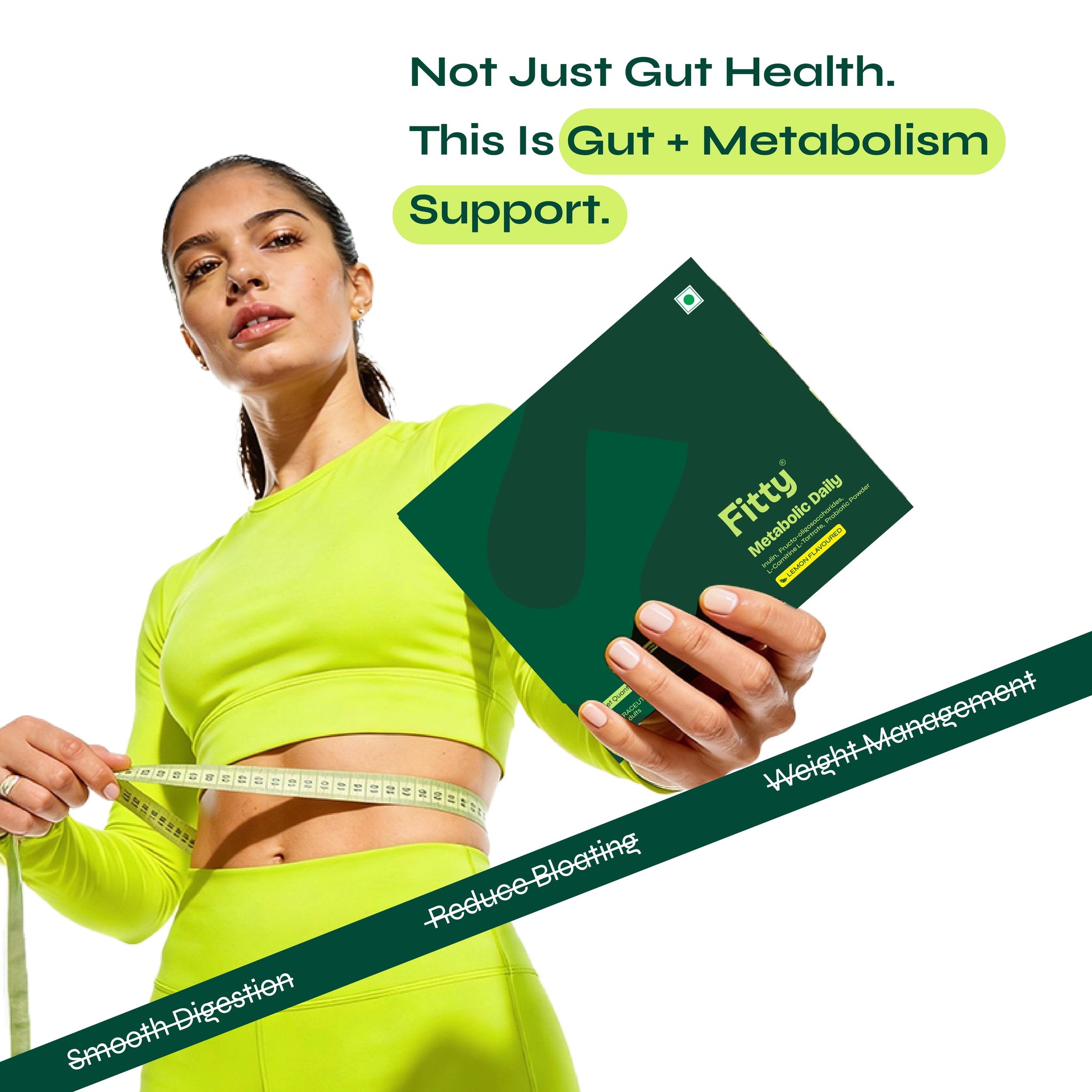 Fitty Metabolic Daily Prebiotic & Probiotic - Gut Health, Metabolism & Weight Management | 15 Sachets | FREE 1-month Diet Plan
