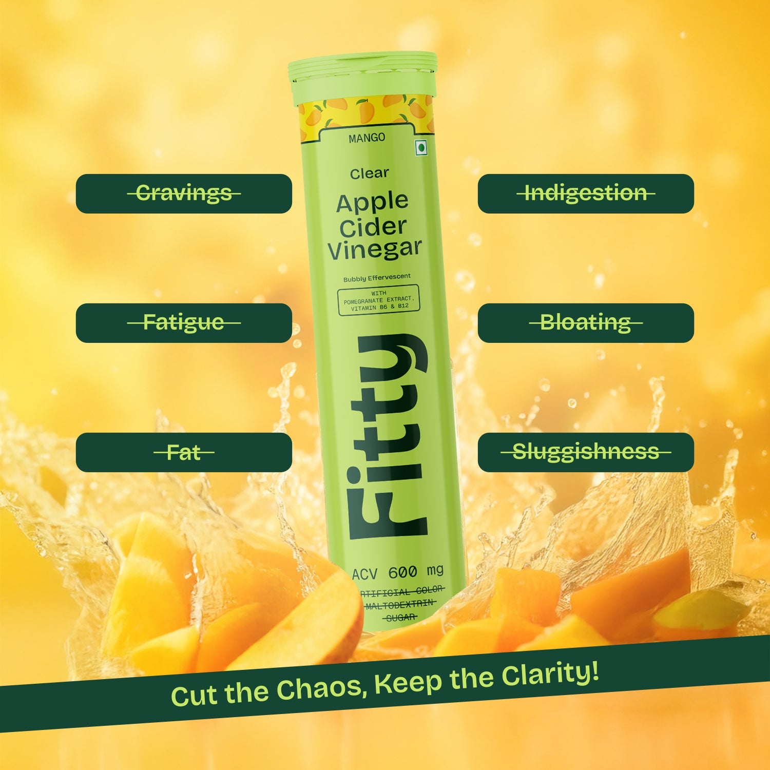 600mg Apple Cider Vinegar Fizz | Pack of 4 | FREE 1-month Diet Plan