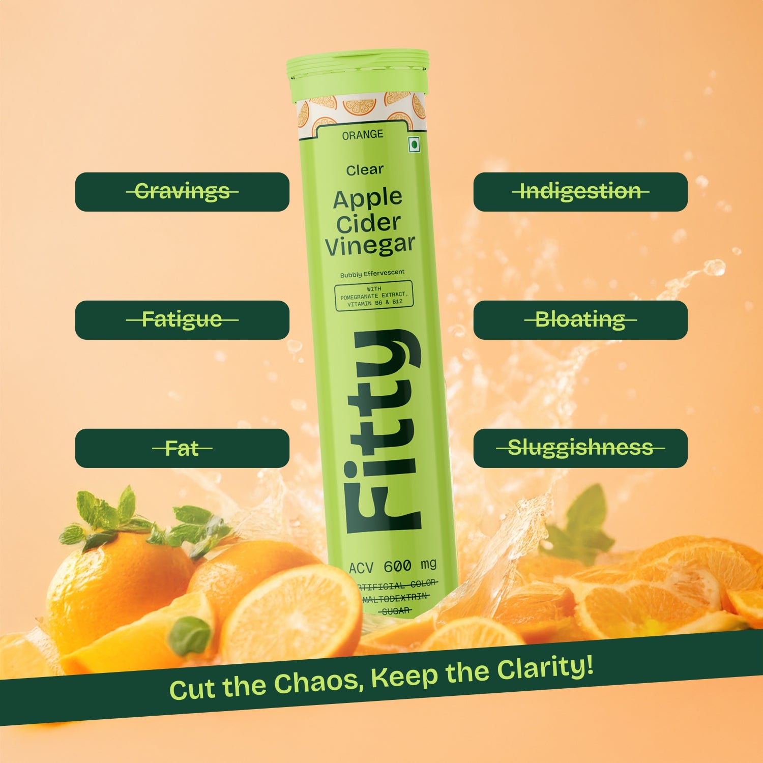 600mg Apple Cider Vinegar Fizz | Pack of 4 | FREE 1-month Diet Plan