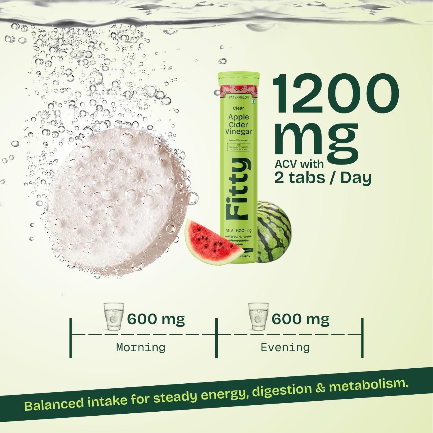 600mg Apple Cider Vinegar Fizz | Pack of 4 | FREE 1-month Diet Plan