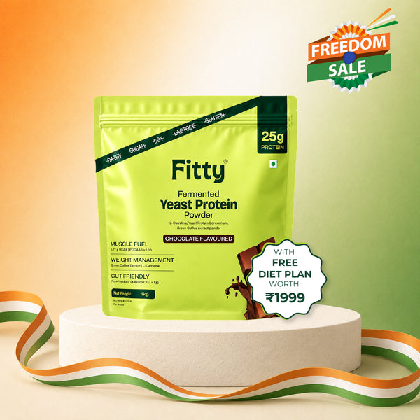 Fitty Fermented Yeast Protein | 25g Protein | 7 Added Supplements | Vitamin B12, D3, K2 (100% RDA) | Chocolate (500 g)