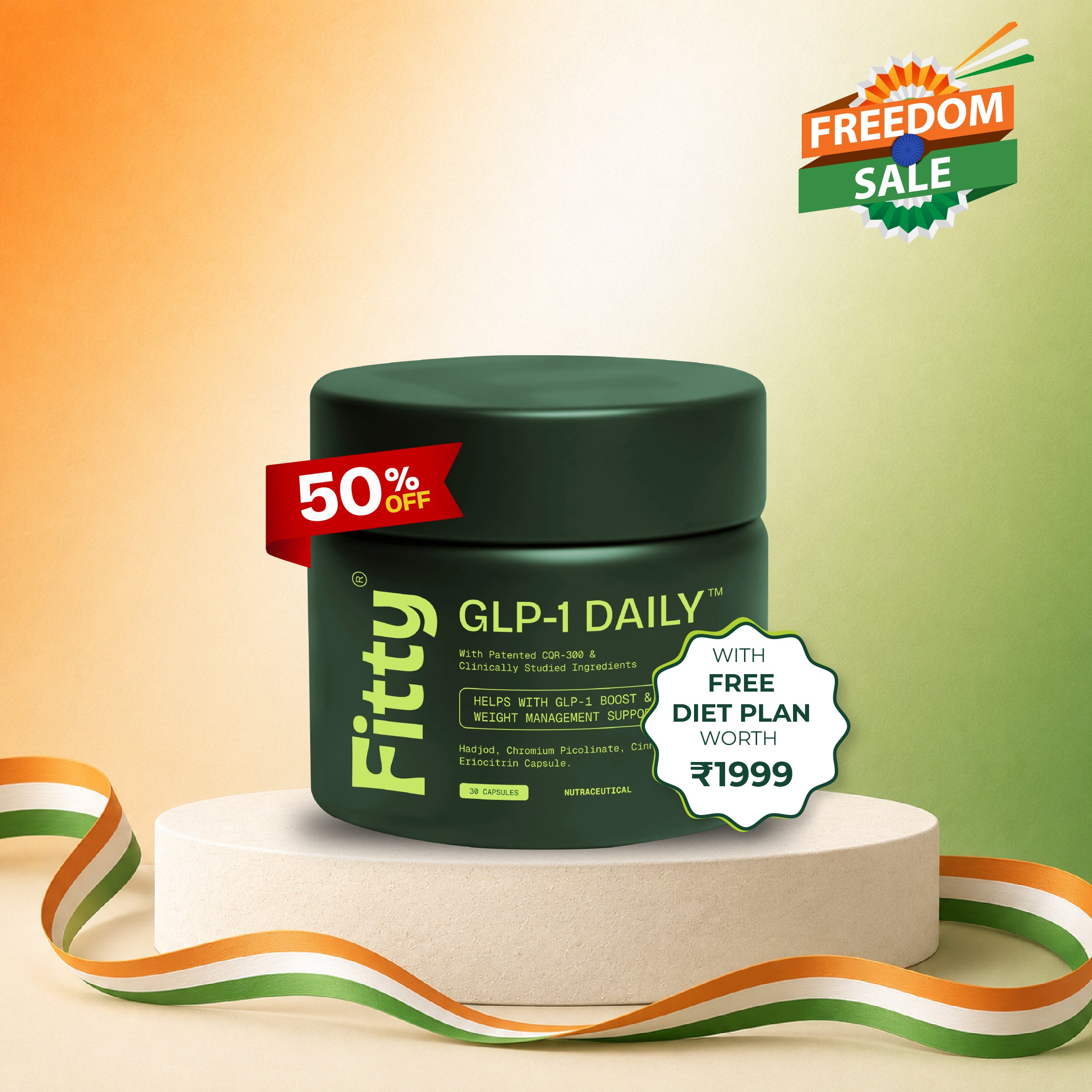Image of GLP-1 DAILY™ (Glucagon-Like Peptide-1) | Freedom Sale | 30 Capsules | FREE 1-month Diet Plan