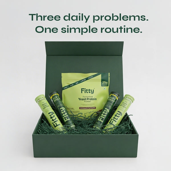 Fitty 3-Step Pro Routine Box | GLP-1 Fizz + Yeast Protein + ACV | 30-Day Starter | Personalised for You