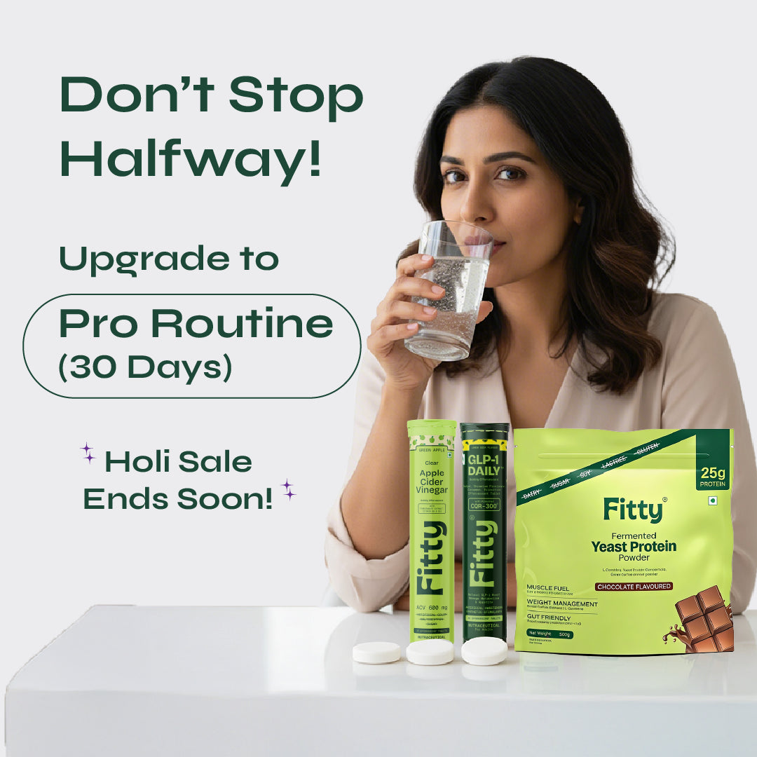 Fitty 3-Step Pro Routine Box | GLP-1 Fizz + Yeast Protein + ACV | 30-Day Starter | Personalised for You