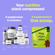 Fitty Fermented Yeast Protein | 25g Protein | 8 Supplements | Vitamin B12, D3, K2 (100% RDA) | Chocolate (500 g) Sale