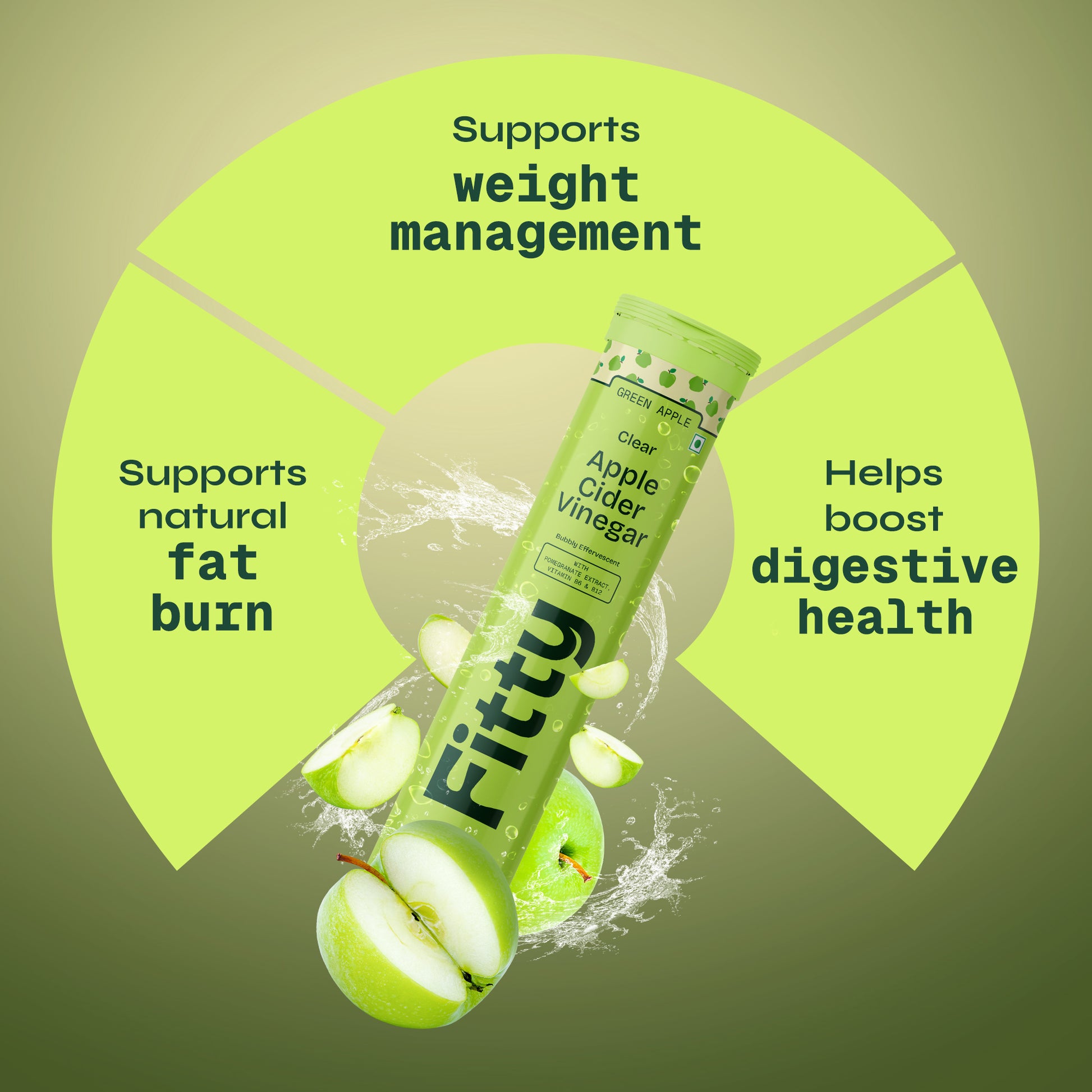 600mg Apple Cider Vinegar Fizz | Green Apple | Pack of 4