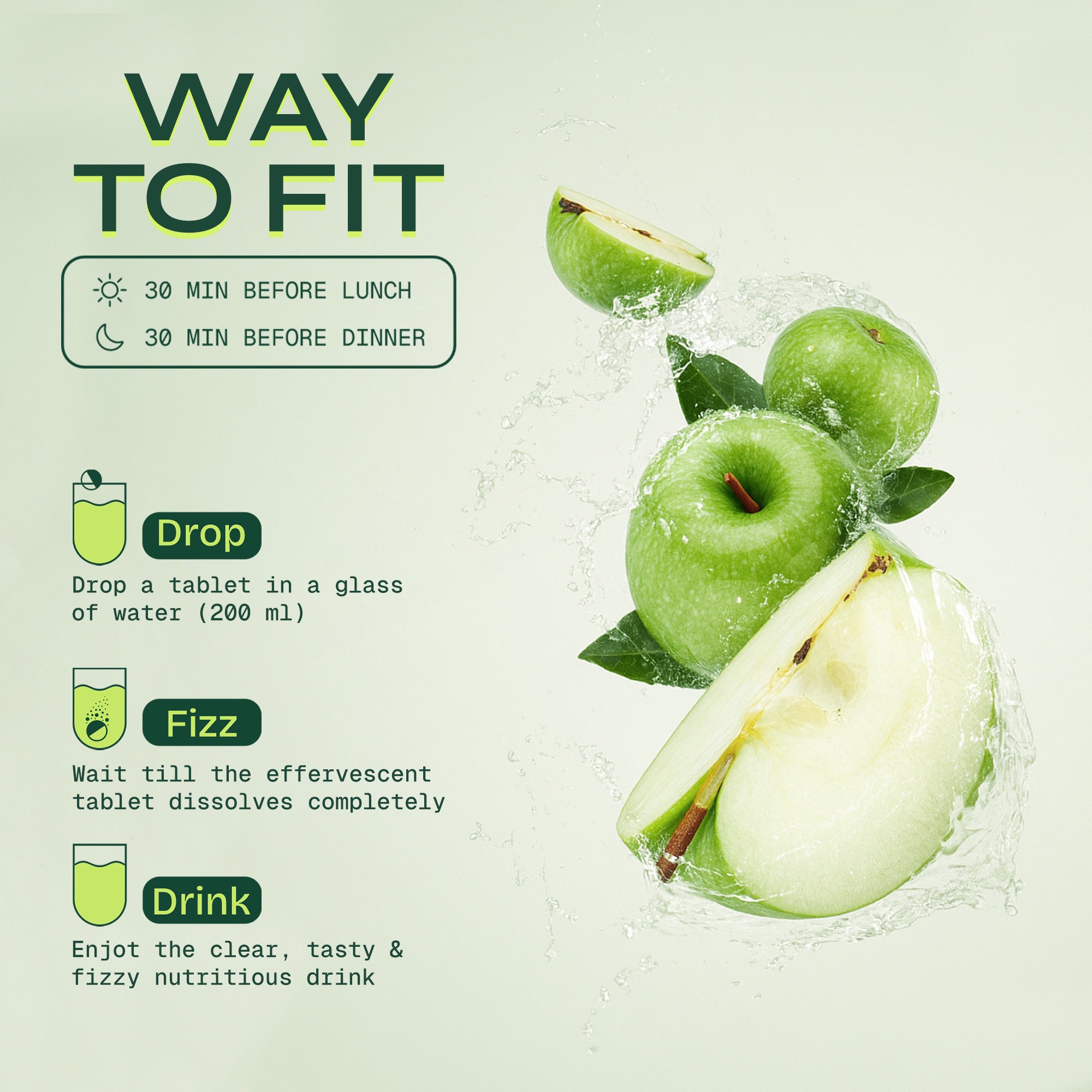 600mg Apple Cider Vinegar Fizz | Green Apple | Pack of 4