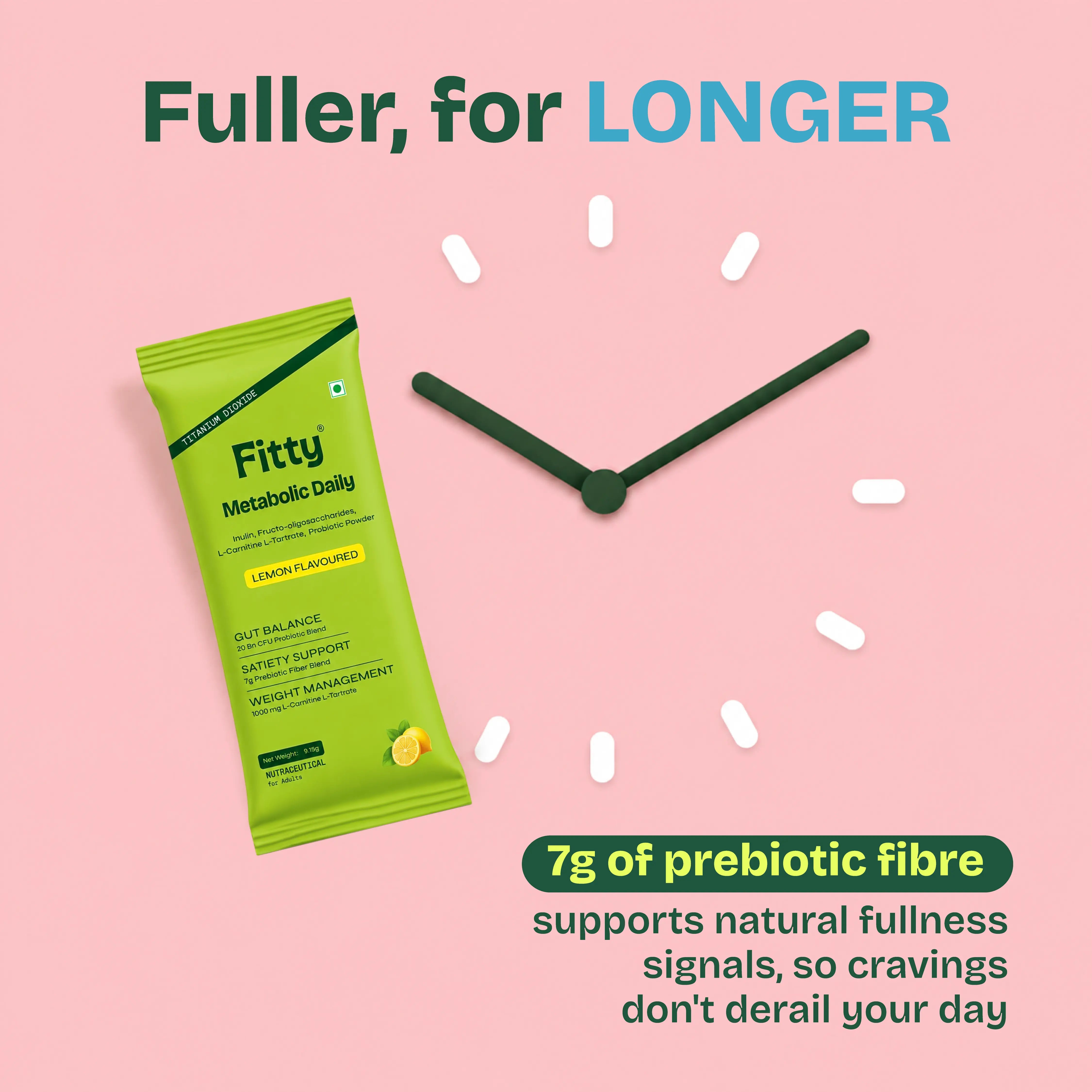 Image of Fitty Metabolic Daily Prebiotic & Probiotic - Gut Health, Metabolism & Weight Management | 15 Sachets | FREE 1-month Diet Plan